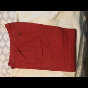 Brooks Brothers Milano Red Cotton Trousers Mens 32W/30L 95% Cotton 5% Stretch